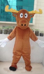 2019 Venda de fábrica de desconto Rena Moose Mascot Costume Xmas adulto fantasia party