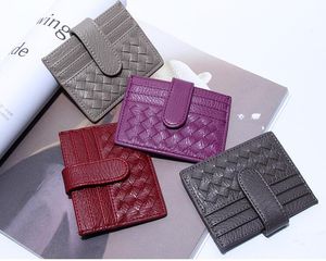 DHL100PCS Women PU Solid Weave Kreditkortshållare Kort multifunktionell hasp Min Plånbok Mix Färg