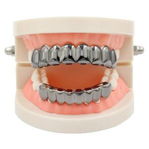 Fashion- Rose Gold Gun Black Color Grillz Teeth Grillz Fashion Electroplating Teeth Grillz Teeth Mouth Grills Body Jewelry For Women &Men