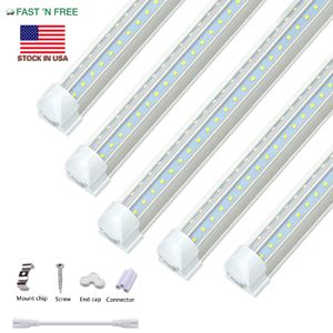 V Shaped Integrated LED Tubes Light 4ft 5ft 6ft 8ft LED Tube T8 36W 72W Double Sides Bulbs Shop Light Cooler Door Light