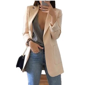 Blazer Jaquetas para mulheres terno estilo europeu 2019 primavera moda estilo de trabalho terno senhoras blazer manga longa Outerwear