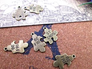 30sets Puzzle Piece Charms, Antique bronze JigSaw Puzzle Charm Pendants, Autism Awareness, best friend charm 22x27mm