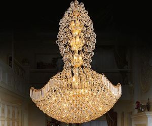 European luxury crystal chandeliers light villa hotel crystal led pendant lamp gold modern crystal chandelier lighting fixtures MYY