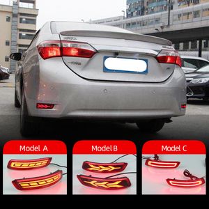 Toyota Corolla Altis için 2pcs Araba Led Reflektörü 2014 2015 2016 2017 2018 Arka Sis Lambası Tampon Işık Fren Işığı Dinamik Sinyal