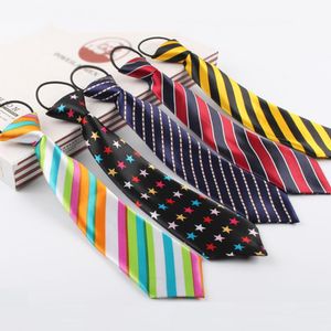 Wholesale mens brown tie for sale - Group buy kid s necktie kindergarten neckwear print cartoon ties for children strip dot star polyester tie elastic rope