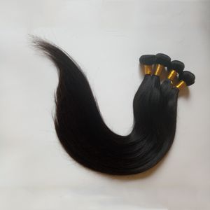 Indian Brazylijski Europejski Włosy Włosy Splot Natural Color Black wideo B Prosto Tanie nieprzetworzone Remy Hair Extension g PC