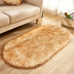 Tapete de lã imitado sofá almofada tapete de pele pode ser lavado e exportado tapete de lã oval imitação1902
