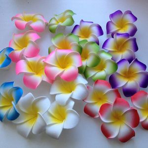 7CM/2.75 pollici Plumeria Fiore artificiale del frangipani della schiuma hawaiana per la decorazione della festa nuziale Diametro romantico