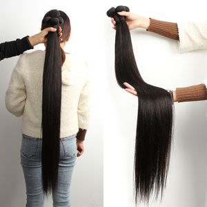 KISSHAIR 28 30 32 34 дюймов remy бразильские человеческие волосы 3 шт. выровненные по кутикуле наращивание волос прямые необработанные необработанные индийские пучки волос