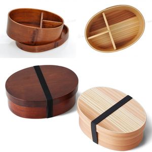 Japonês Bento Boxes Lancheira De Madeira Natural Sushi Bento Box Camping Food Recipiente De Camada Única Recipiente Almoço Aluno