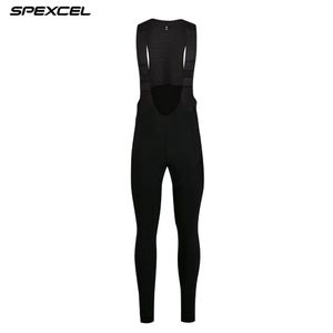 SPEXCEL PROレースサイクリングタイツ高密度パッドの冬の起毛生地DWRの撥水治療ビブパンパントバックポケット