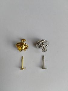 12mm naglar Postlås Guld Silver Brass Tie Tacks Tacs Butterfly Pin Backs Koppling för smycken Findings Broscher Gardin