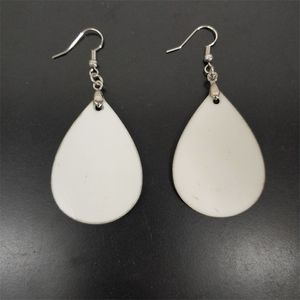 Sublimation Earrings Blank White Pendants Drop DIY Dangler Leaf Manual Handwork For Gift A03