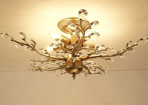 American Style Crystal Ceiling Light Vintage Taklampa AC110V 220V LED Crystal Light Home Deco Myy