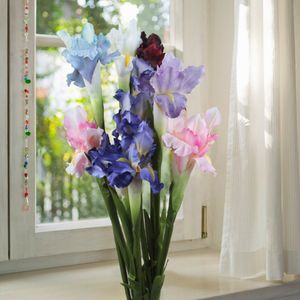 3pcs artificiella blommor för bröllop artificiella dekorationer äkta touch iris falska hem dekoration parti leveranser