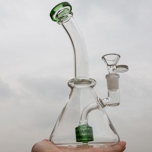 Hookahs Beaker de vidro Bongs Recycler Dab Rig Rig Rigs Espessos Água de cera com 14mm de quartzo Banger Hookah Bubbler Tube para fumar