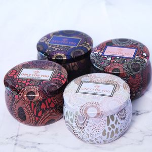 Scented candle jar empty round tinplate can DIY handmade candle tea food candy tablet accessories storage box with lid