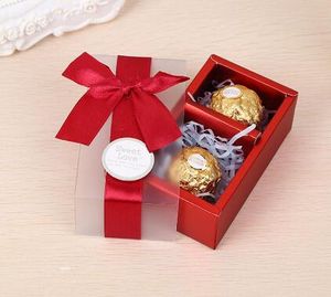 ビスケットクッキーチョコレート包装紙箱バレンタインデーギフトのための2グリッドマカロンボックスベーカリーボックス