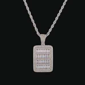 Ny Bling Cage Dog Tag Halsband Hängsmycke Mäns Hip Hop Smycken Gratis Steel Rope Chain Gold Color Full Cubic Zircon för present