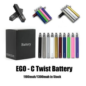 EGO C Twist Battery 510 Thread VV Bat Vision Spinner Vpae Variable Voltage 1100mah 1300mah E Cigarette Preheat Battery