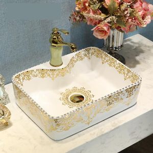 Kina konstnärlig handgjord konst tvättställ keramisk räknare topp tvättställ badrum sänkor handtvätt bassäng badrum sänkor