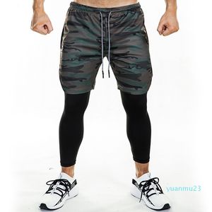 Toptan Çalışan Sweatpants Erkek Şort ve Tayt 2 in 1 Spor Gym Spor Spor Spor Pantolon Legging Crossfit Jogger Egzersiz Giyim