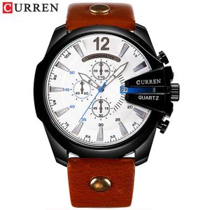 Curren New Fashion Watch Casual Sports Watches Modern Design Quartz Brance Watch Watch oryginalny skórzany pasek męski Clock302x