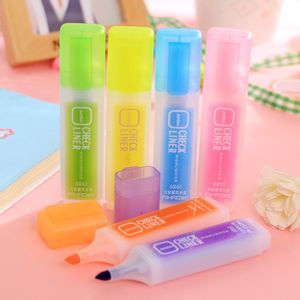 Colorful Fluorescent Pen Oblique Highlighters Fashion Watercolor Pens Kawaii Marker Pen Painting Pens Stationery Writing Supplies DBC VF1509
