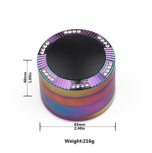 直径63mm 4層ブリックウォッチカバーメタルスモークグラインダーミラージュメタル