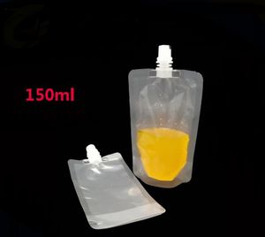 150 ml de plástico transparente food grade stand up leite materno bebida doy pack bico pacotes bolsa saco SN2458