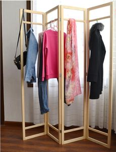 Clothes rack floor standing bedroom solid wood clothing rack simple household clothes shelf simple balcony, clothes drying racks