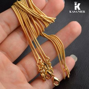 10ピースファッション卸売の女性2mmゴールドカラーレディーストレンディなスネークチェーンのネックレスのためのネックレス16-30インチファッションセーターチェーンKasanier