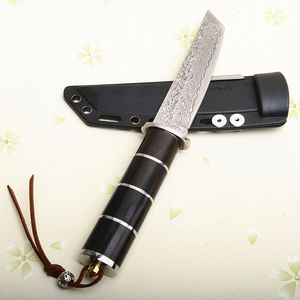 VG10 Damascus Steel ж нож с фиксированным лезвием черное ручка танто лезвия выживание прямые ножи с kydex