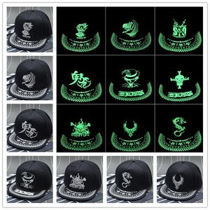 Hip Hop Luminous Cap-top plana Caps boné de beisebol fluorescente Sun Proteção Chapéus Snapback Caps Presentes para Homens Mulheres