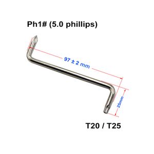 Cacciavite Torx T20 / T25 + 5,0 mm Phillips PH1# con cacciaviti a Z per parafango automatico di riparazione fai da te per auto Sostituisci strumenti