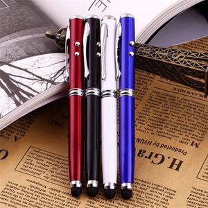 4 i 1 laserpekare LED CAPACTACTIV Torch Touch Screen Stylus BallPoint Pen för iPad iPhone 6 7 8 Samsung Tablet PC MP3