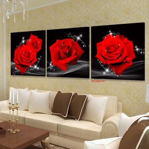 современные картины украшения стены искусства картины для гостиной печать на холсте масляной живописи дома красная роза цветок картина без рамки