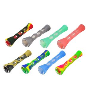 2019 mais recentes cachimbos de silicone macio Multi Color Mini Tubos tubo Mão portátil preensão silicone de vidro para o tabaco erva seca Unbreakable