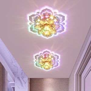 Crystal LED Spotlight Simple Modern Living Room Aisle Corridor Lights Embedded Surface Mounted Ceiling Light Porch Entrance Downlight