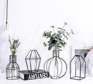 Ornamento de estilo nórdico ornamentos geométricos TV armário criativo decoração moderna minimalista em ferro forjado sala de estar em casa garrafa