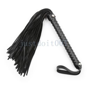 Bondage Faux Leather Weaved Whip Flogger Handle Tassels Restraint Toy Rollplay Adult A56