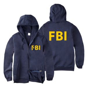 Mode Reißverschluss Männer Frauen Hoodies Sweatshirts FBI Print Sport Hip Hop Casual Zip Up Unisex Langarm Hoodie Jacke Mantel Top 4XL