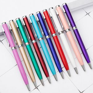 Solid Color Fashion Metal Ballpoint Pen Business Office Hotel School Stationery Christmas Birthday Party Supplies