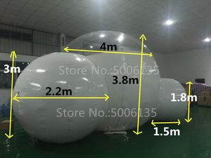 4m dual channel tenda bolha inflável com túnel PARA VENDA fabricante China, tendas infláveis ​​para feiras, tenda inflável jardim