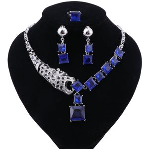 Set di gioielli con perline africane da sposa per donna Set di orecchini con collana e orecchini con strass di Dubai placcati in argento