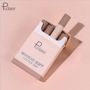 Pudaier Matte Lipstickセットメイクアップ小さな煙チューブタバコの口紅マットバトムソフトドライモチー化乾燥マキアゲム