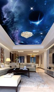 Foto feita sob encomenda papel de parede 3D de ficção científica planeta espaço zênite teto pintura de parede Sala Quarto Wallpaper Home Decor