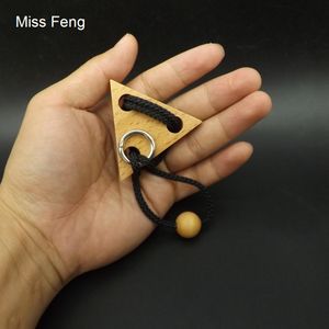 Wholesale triangles games for sale - Group buy T033 Triangle Mini Wooden Rope Puzzle Model Brian Teaser Gadget Intelligence Game Toys Children Gifts