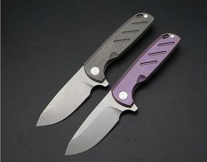 High End 4 Style TC4 Titanium Alloy Ball Bearing Flipper Folding Knife D2 Stone Wash Blade Fast Open Survival Folding Knives EDC Tools