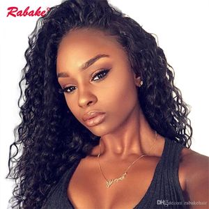 Wholesale afro kinky curly lace frontal resale online - Curly Full Lace Human Hair Wigs Rabake Brazilian Glueless Lace Front Wig Cap Afro Kinky Curly Frontal Wigs for Black Women